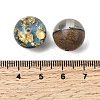 Walnut Wood with Resin Gold Foil Beads WOOD-G025-01A-2