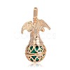 Golden Plated Brass Hollow Round Cage Pendants KK-J249-07G-3