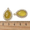 Natural Korean Jade Faceted Teardrop Pendants G-I375-01G-05-3