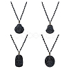 4Pcs 4 Styles Glass Pendant Necklaces NJEW-OC0001-04B-1