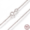 Anti-Tarnish Rhodium Plated 925 Sterling Silver Rope Chain Necklaces STER-L059-17P-4