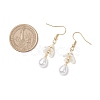 Shell Pearl Bead Teardrop Dangle Earrings EJEW-JE06646-4