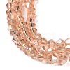 Transparent Electroplate Glass Beads Strands EGLA-A039-T4mm-B15-4