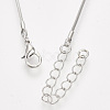 Brass Square Snake Chain Necklace Making MAK-T006-10A-P-2