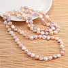 Natural Pearl Nuggets Beaded Necklace NJEW-P126-A-01D-01-1
