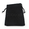 Polyester Imitation Burlap Packing Pouches Drawstring Bags X-ABAG-R005-9x7-09-1