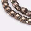 Electroplated Non-magnetic Synthetic Hematite Beads Strands G-P367-E-3
