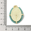 Brass Pave Shell Pendants KK-I708-01B-G-3