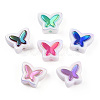 UV Plated Rainbow Acrylic Beads X-PACR-N015-02-2