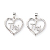 Brass Micro Pave Clear Cubic Zirconia Pendants ZIRC-Z007-12P-1