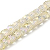 Electroplate Transparent Glass Beads Strands GLAA-C029-03A-02-1