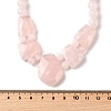 Natural Rose Quartz Faceted Bib Graduated Beaded Necklaces for Women NJEW-B128-01M-5