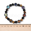 Natural & Synthetic Mixed Gemstone Beaded Stretch Bracelets for Women Men BJEW-Q031-01A-3
