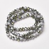Electroplate Opaque Glass Beads Strands EGLA-A034-P4mm-S13-2