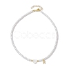 Brass Micro Pave Grade AAA Cubic Zirconia Letter Pendant Necklaces NJEW-JN04771-18-4