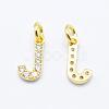Brass Micro Pave Grade AAA Cubic Zirconia Charms ZIRC-P067-11G-J-NR-1