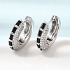 Brass Micro Pave Cubic Zirconia Hoop Earrings KK-CBA8324-22P-5