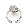 Brass Letter Open Cuff Rings for Women RJEW-G313-01O-P-3