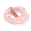 3Pcs Natural Rose Quartz Bead Bracelet  Sets for Men PW-WG3CBCD-12-1