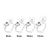 Gift Box Shape Brass Micro Pave Clear Cubic Zirconia & Glass Cuff Ring Settings KK-T076-44P-4