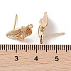 Brass with Clear Cubic Zirconia Stud Earring Findings KK-G491-57A-G-3