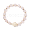 Natural Rose Quartz & Synthetic Turquoise Stretch Bracelets BJEW-JB13475-2