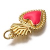 Golden Tone Brass Enamel Pendants KK-K750-01G-B-3