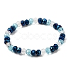 Electroplate Glass Beads Stretch Bracelet for Women BJEW-JB13170-3