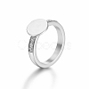 Elegant 304 Stainless Steel Round Rhinestone Ring Suitable for Daily Wear for Women LL7523-8-1