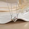 2Pcs Brass Micro Pave Cubic Zirconia Magnetic Pendant Necklaces with 304 Stainless Steel Cable Chain WG04DA7-03-1