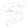 Pea Shaped Plastic Imitation Pearl Pendant Necklace with Brass Cable Chains NJEW-F316-01P-2