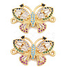 Brass Micro Pave Colorful Cubic Zirconia Connector Charms CU-CBA908F-04G-05-1