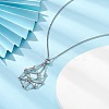 Brass Braided Macrame Pouch Empty Stone Holder for Pendant Necklace Making NJEW-JN04331-02-2