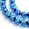 Glow in the Dark Luminous Style Handmade Silver Foil Glass Round Beads FOIL-I006-10mm-02-1