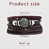 1Pc Cowhide & Imitation Leather Cord Knitted Multi-strand Bracelets AJEW-GF0011-50B-2