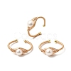 Brass Cuff Open Rings for Women RJEW-D344-01G-4