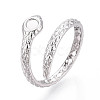 304 Stainless Steel Cuff Rings Components STAS-N113-06P-1
