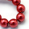 Baking Paint Pearlized Glass Pearl Round Bead Strands X-HY-Q003-4mm-51-3