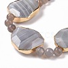 Natural Grey Agate Beads Strands with Round Beads G-G990-A01-4