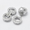 Anti-Tarnish Rhodium Plated 925 Sterling Silver Cubic Zirconia Watch Band Clasps STER-F037-124P-3