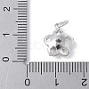 925 Sterling Silver Hollow Flower Charms STER-M093-03P-3