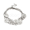 Tarnish Resistant 304 Stainless Steel Curb Chains Double Layer Multi-strand Bracelet BJEW-C025-10P-2