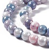 Electroplated Glass Beads Strands GLAA-C023-01D-4
