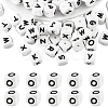 20Pcs White Cube Letter Silicone Beads SIL-YWC0003-06O-1