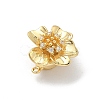 Flower Brass Micro Pave Clear Cubic Zirconia Box Clasps KK-H537-23A-G-1