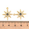 Brass Micro Pave Clear Cubic Zirconia Pendants KK-U017-10F-G-3