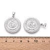 Brass Pave Clear Cubic Zirconia Pendants KK-T081-09P-3