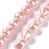 Electroplated Glass Imitation Pearl Beads Strands BSHE-G035-01B-03-1-1