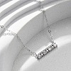 925 Sterling Silver Micro Pave Clear Cubic Zirconia Rectangle Pendant Necklaces for Women NJEW-D316-02P-2