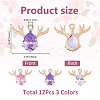 12Pcs 3 Colors Brass Glass Rhinestone Pendants GLAA-FH0001-82-2